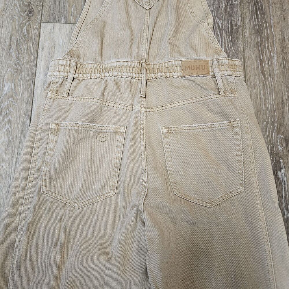 Show Me Your Mumu San Fran Overalls Tanline Wide Leg Flare Denim Women's Large - Picture 6 of 9